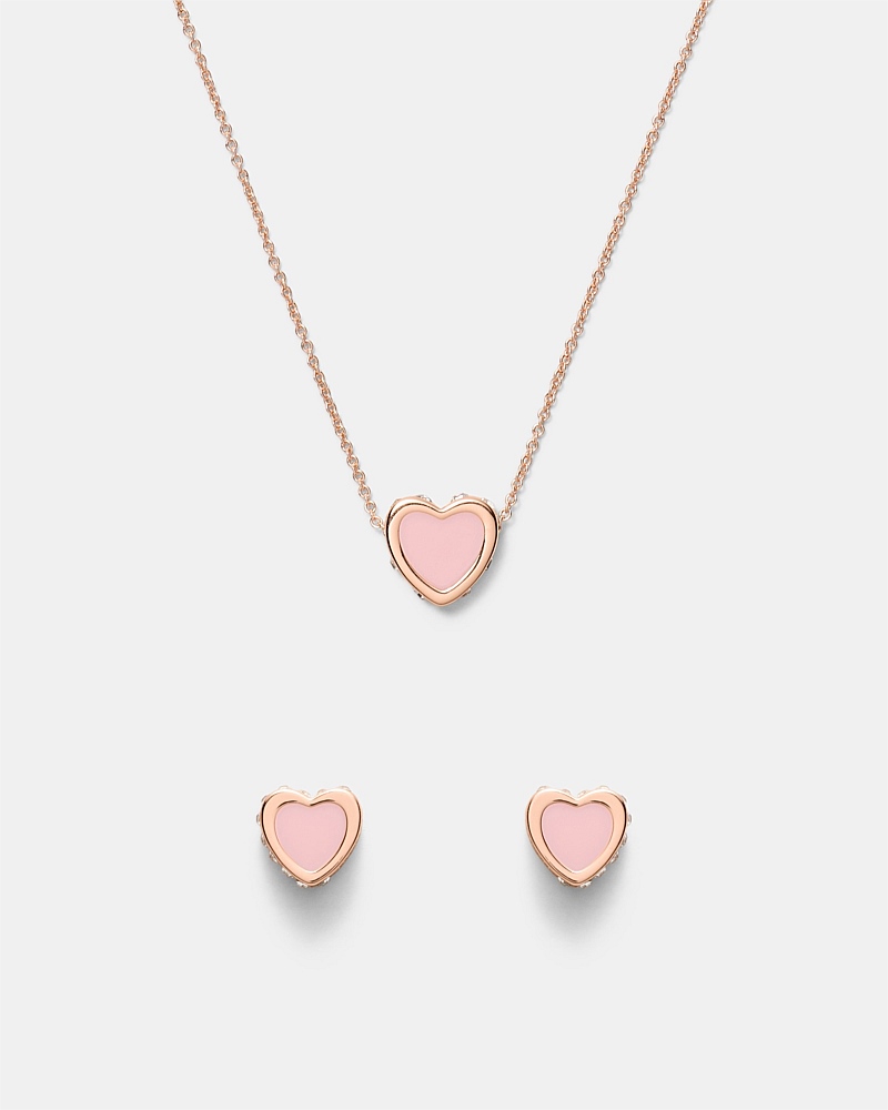 Lover Heart Earrings And Necklace Set