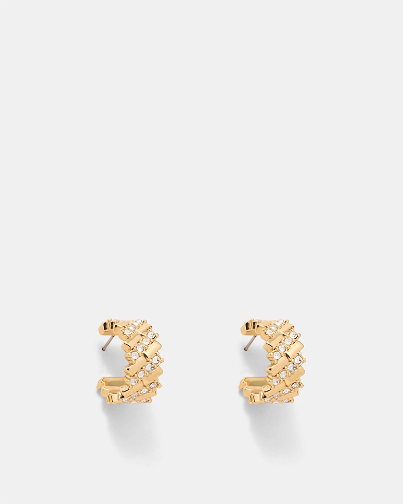 Winked Huggie Hoop Earrings