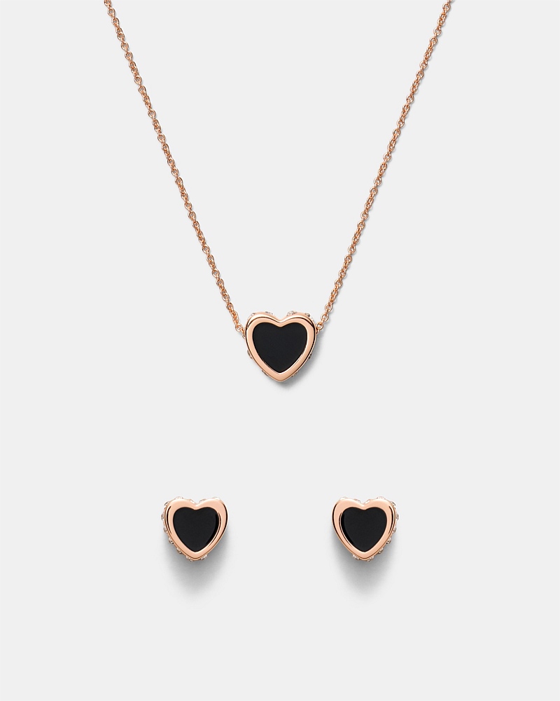 Lover Heart Earrings And Necklace Set
