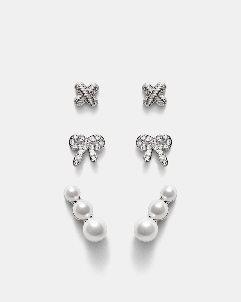 Bow Stud Earrings Set