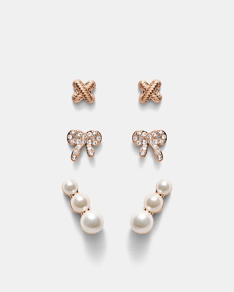Bow Stud Earrings Set