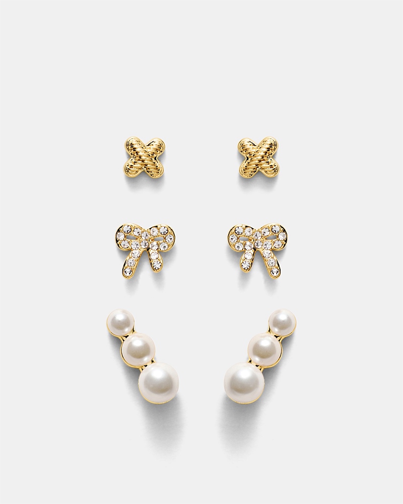 Bow Stud Earrings Set