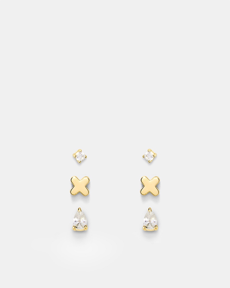 Cubic Zirconia Stud Earrings Set