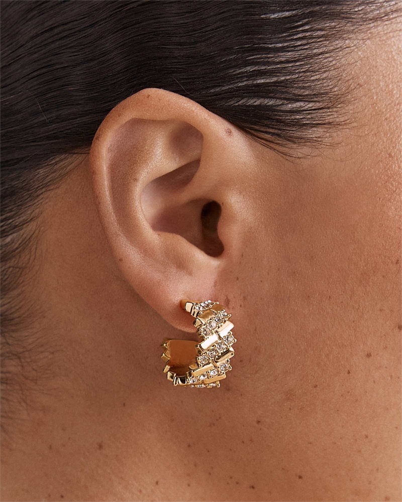 Winked Huggie Hoop Earrings
