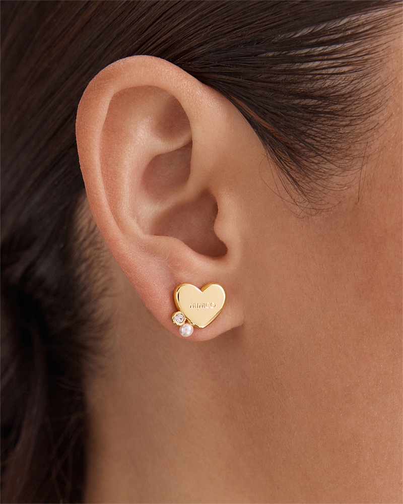 Mimco Heart Cluster Stud Earrings