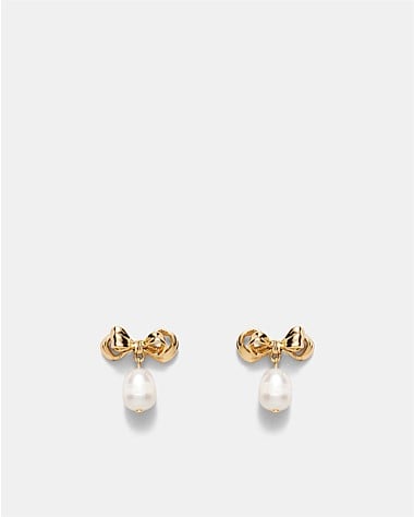 Darcys Bow Pearl Earrings