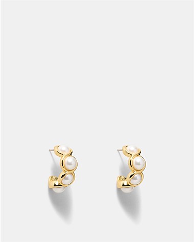Jovie Pearl Hoop Earrings