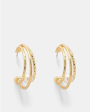 Cadence Pearl Hoop Earrings