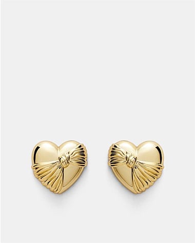 En Pointe Heart Stud Earrings