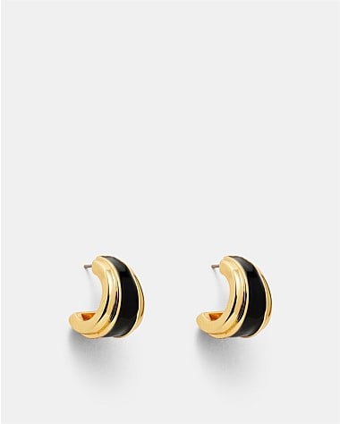 Mini Enamel Hoop Earrings