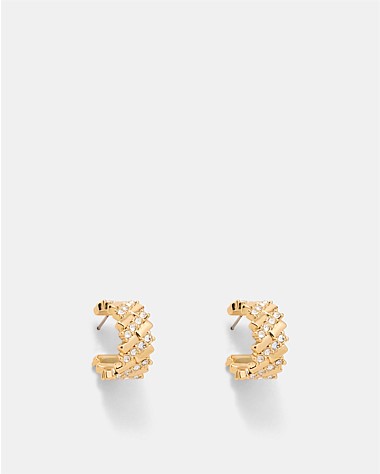 Winked Huggie Hoop Earrings