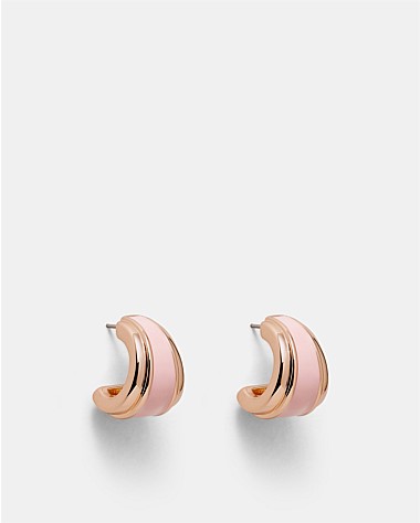 Mini Enamel Hoop Earrings