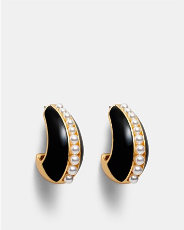 Costal Pearl Hoop Earrings