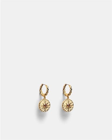 La Chance Charm Hoop Earrings