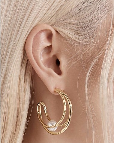 Cadence Pearl Hoop Earrings