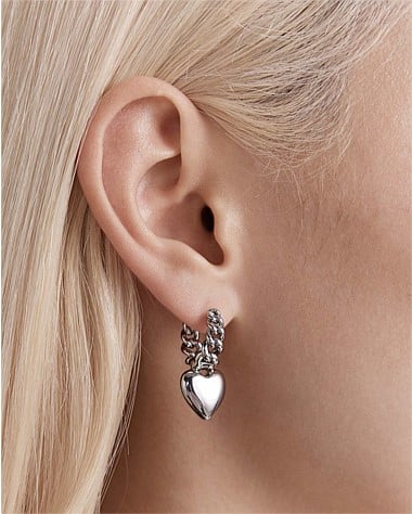 Chain Of Hearts Hoop Earrings