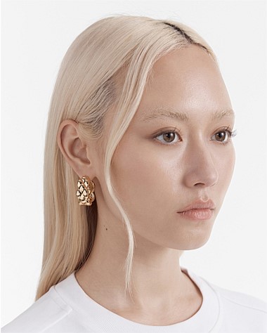 Paris Quilted Hoop Earrings