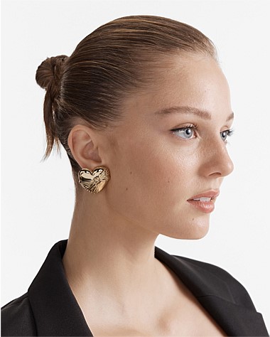 En Pointe Heart Stud Earrings