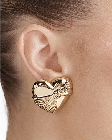 En Pointe Heart Stud Earrings