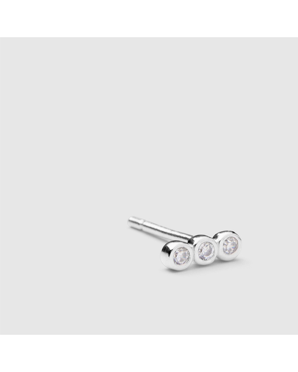 Lustrous Sterling Silver Single Stud Earring