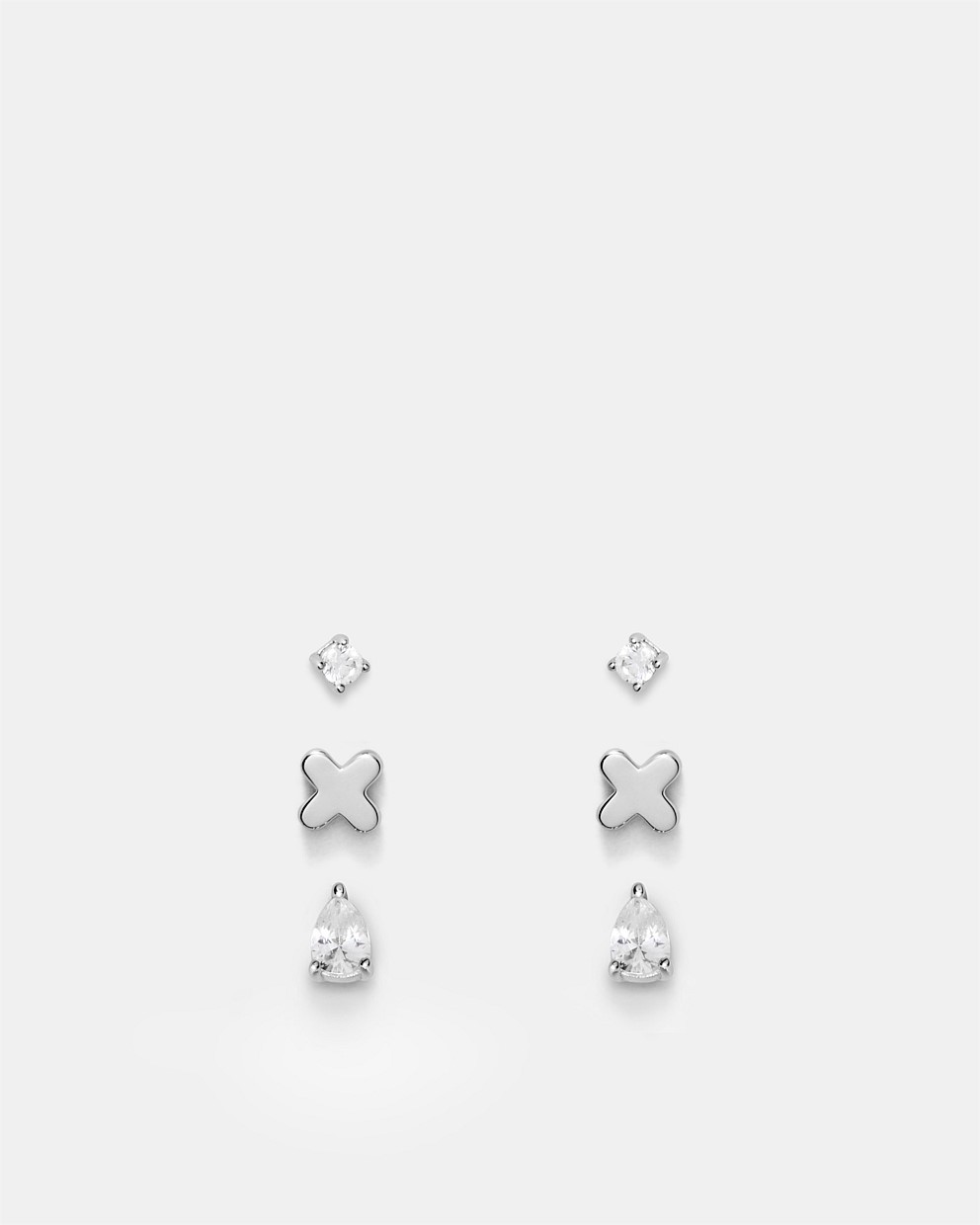 Cubic Zirconia Stud Earrings Set