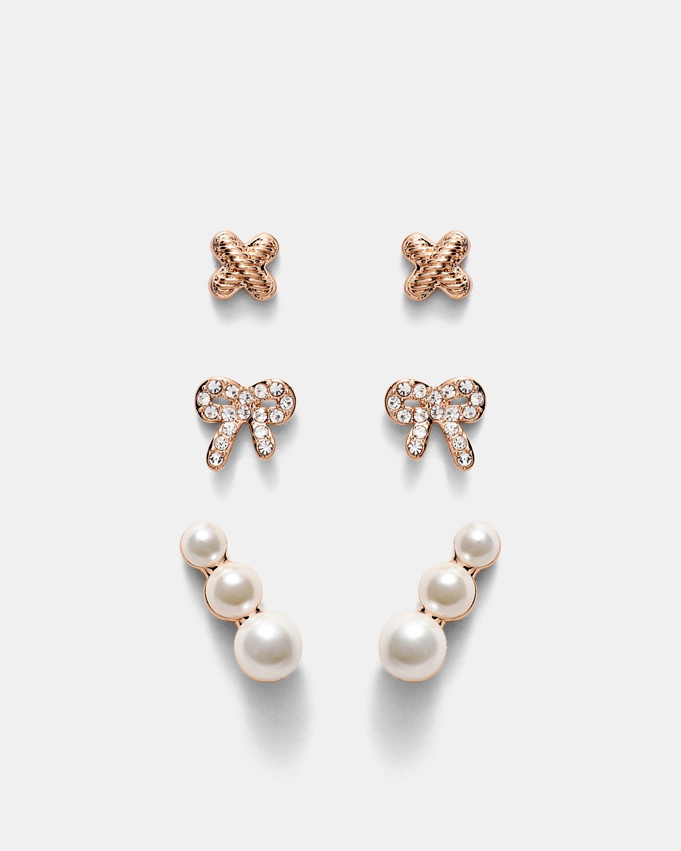 Bow Stud Earrings Set