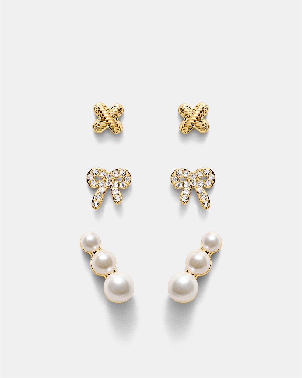 Bow Stud Earrings Set
