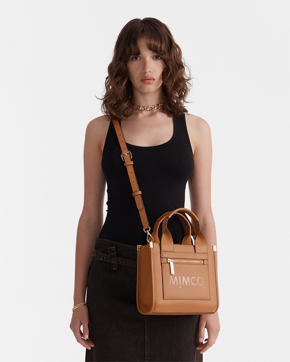 Patch Leather Mini Tote Bag