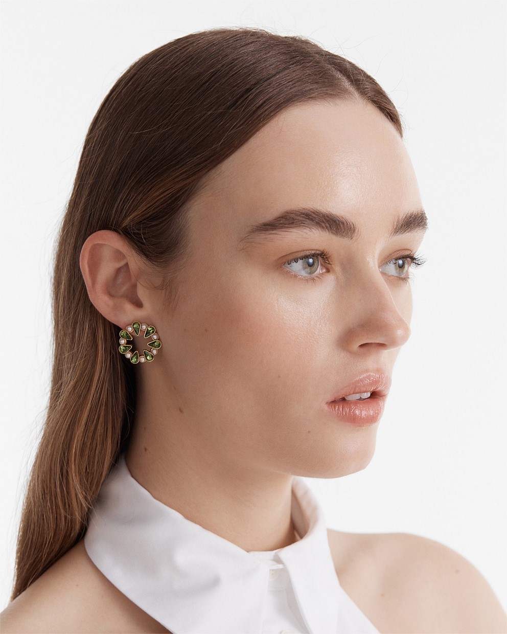 Pull Up To The Bumper Crystal Stud Earrings