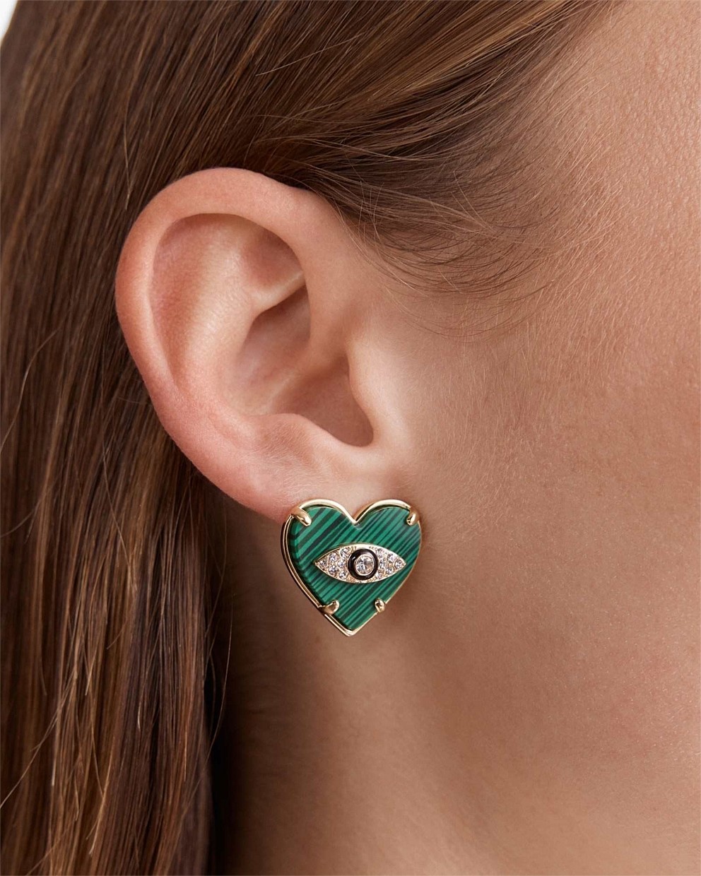 Emotional Heart Stud Earrings
