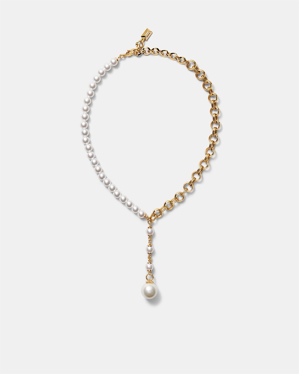 Demeanour Pearl Lariate Necklace