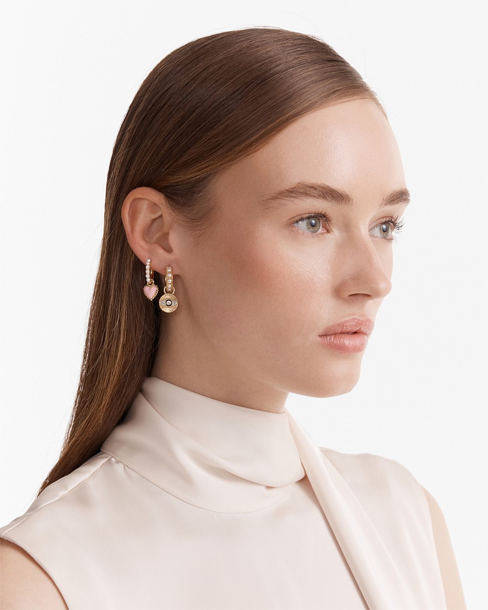 Emotively Pearl Huggie Hoop Earrings