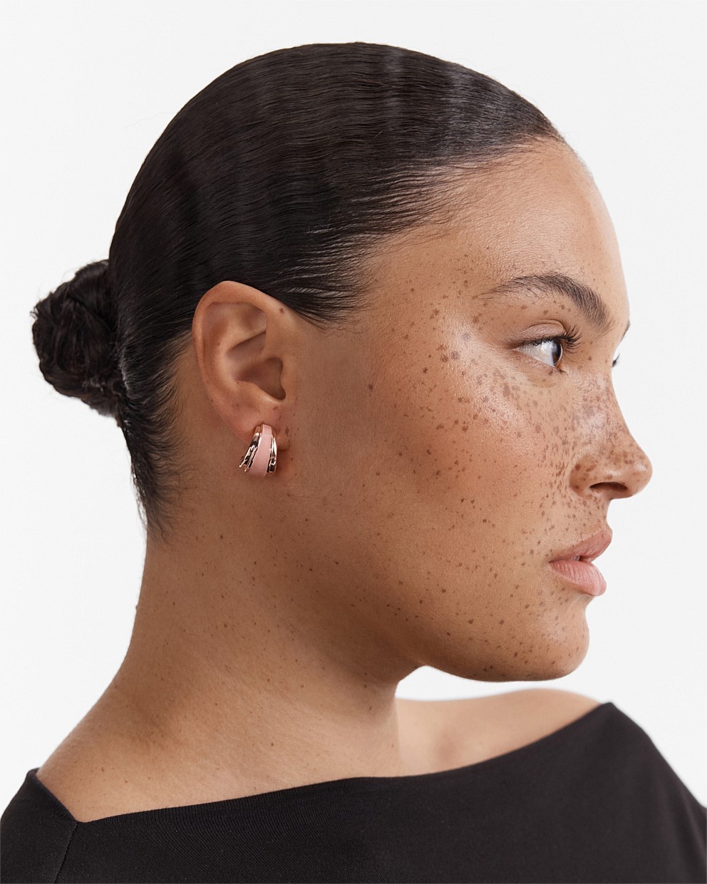 Mini Enamel Hoop Earrings