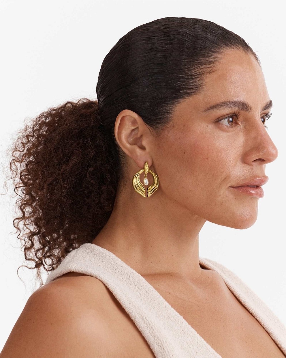 Gaia Pearl Drop Earrings